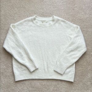 H&M Soft Cream Fuzzy Crew Neck Sweater